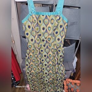Rare Vintage Carolyn Schnurer Peacock Wiggle Dress